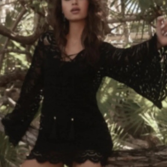 PILYQ Ariana Cover Up Tunic MID-432T Black Midnight Gold XS/Small {$144} - Picture 4 of 5